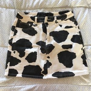 Cow Print Mini Skirt